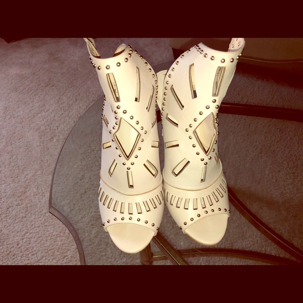 ALDO Laser cut out stud heeled summer booties